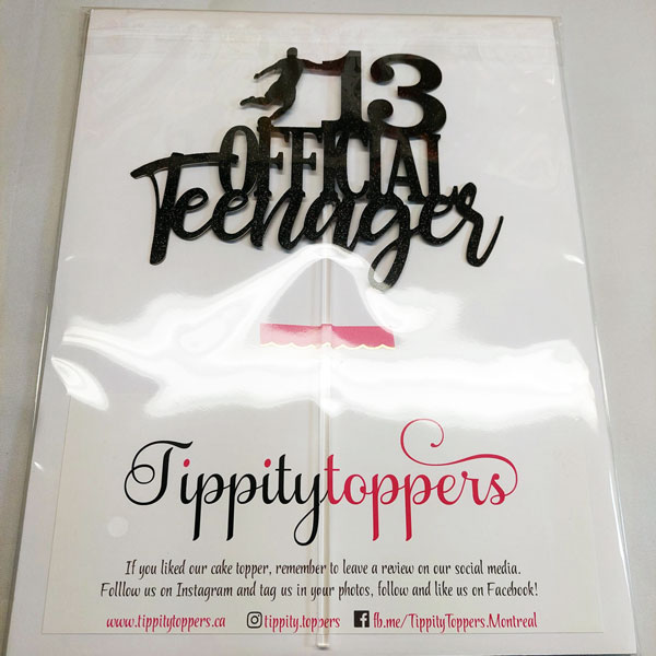 Thirteen Birthday Glitter Cake Topper