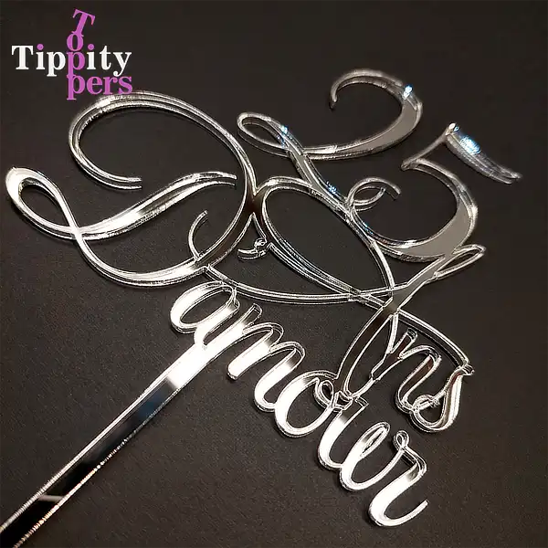 25 ans d'amour pour l'anniversaire de mariage topper