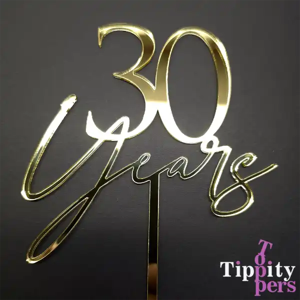 Acrylic cake topper for 30 years wedding anniversary