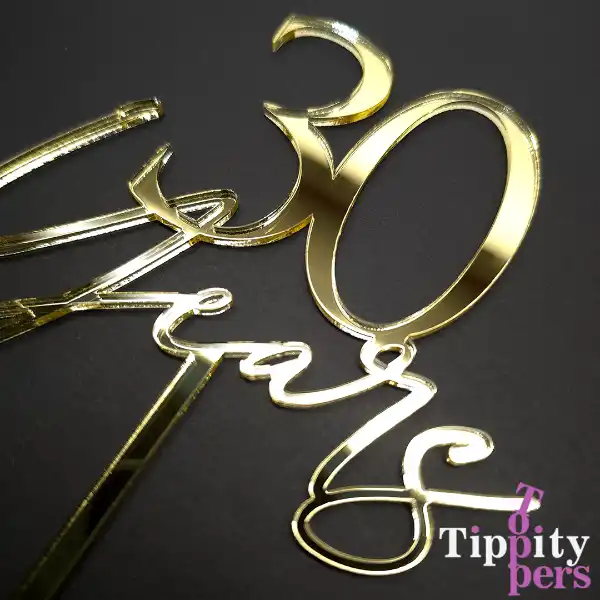 Custom acrylic cake topper for 30th wedding anniversary