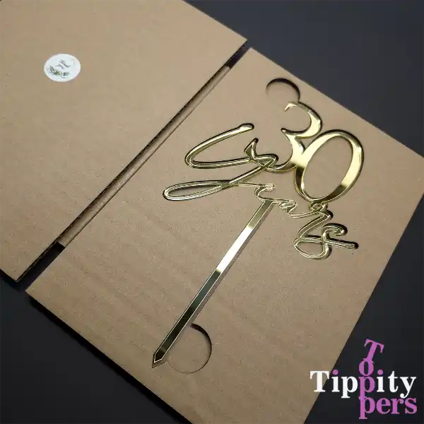 30 Years, cake topper for 30th wedding anniversary in acrylic