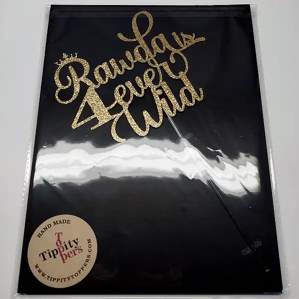 4 ever wild birthday glitter cake topper personalized with name