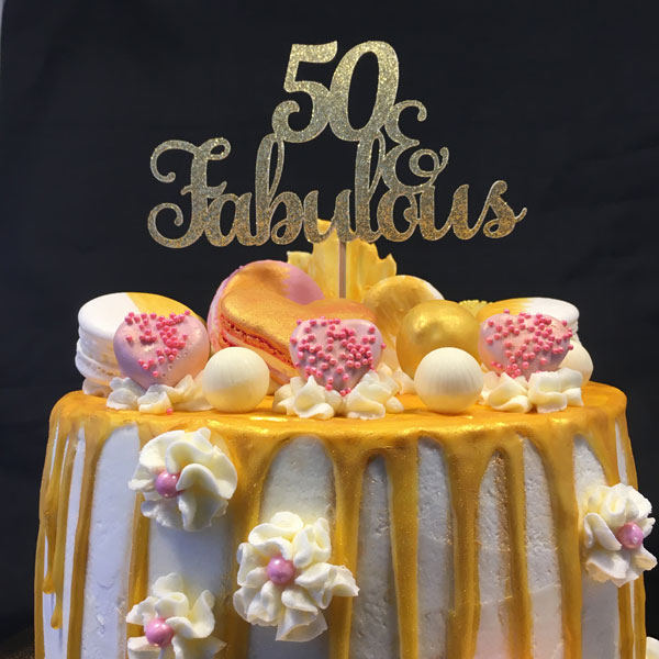 Cake topper personnalisé pour le 50e anniversaire