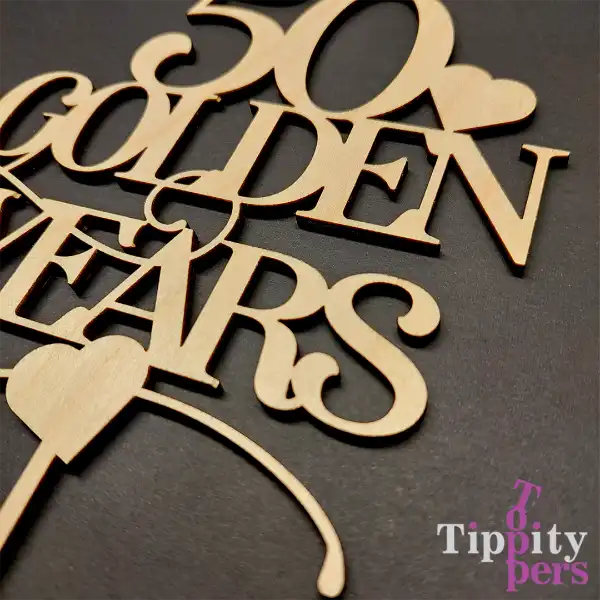 Custom wood cake topper for wedding anniversary