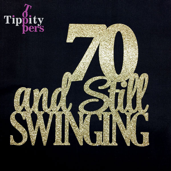 Custom made 70th birthday cake topper includes year