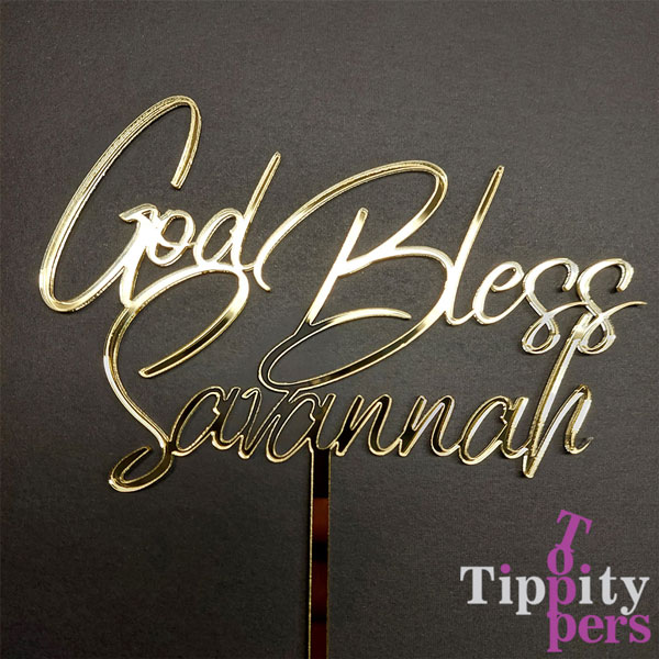 Acrylic Custom Cake topper for Baptism with name