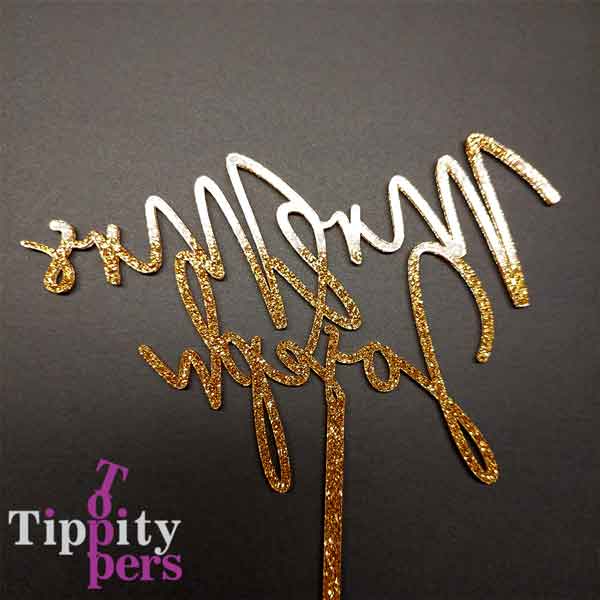 Cake topper de mariage en acrylique personnalisé