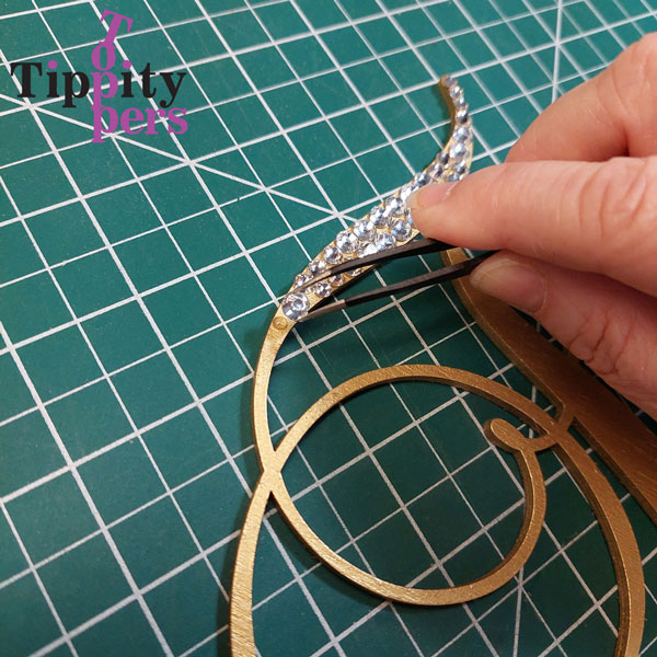 Cake topper en forme de monogramme Bling pour un mariage, un engagement ou un anniversaire