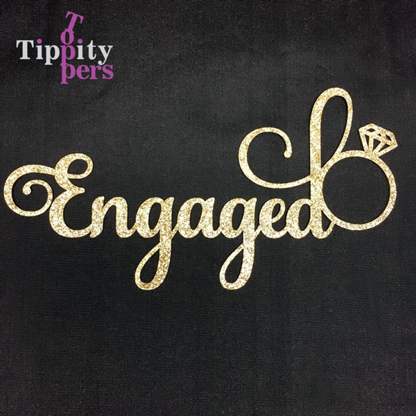 Cake Topper Pour Engagement Personnalisé Avec Anneau