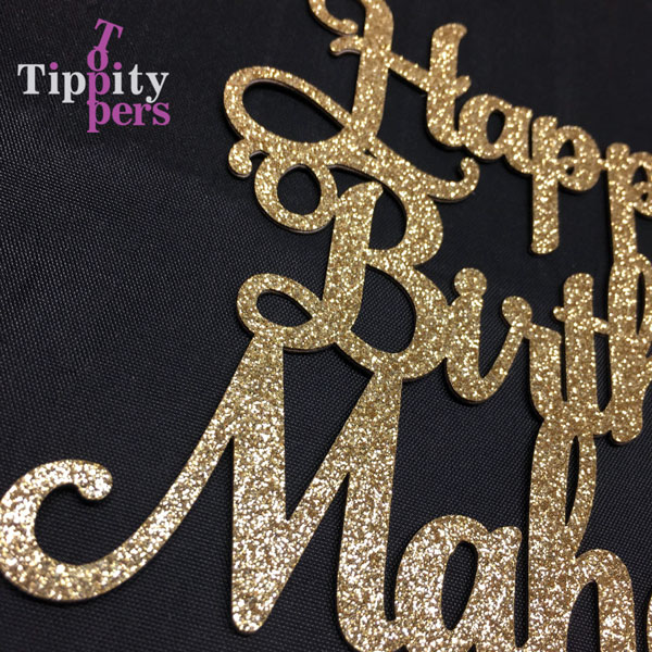 Joyeux anniversaire cake topper plus le nom et année