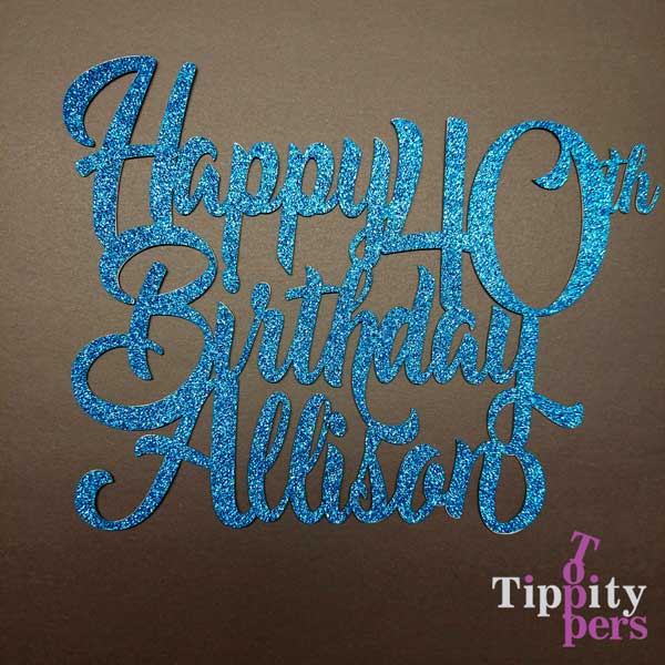 Joyeux 40e anniversaire cake topper comprend le nom et année