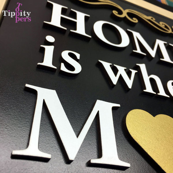 Home is where mom is, personalized plaque for mother's day gift