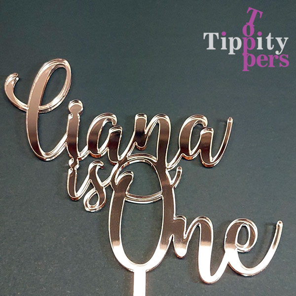 Cake Topper Is One en Acrylique Pour le premier anniversaire avec nom