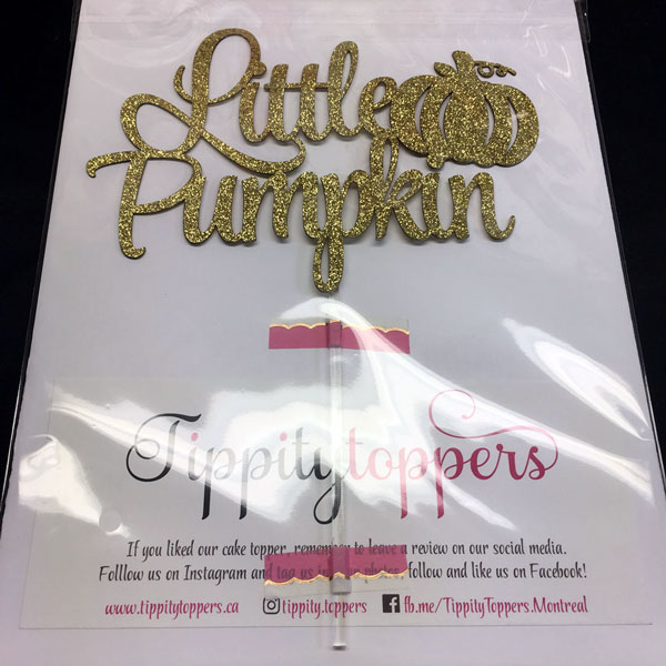 Glitter Petite Citrouille Anniversaire Cake Topper