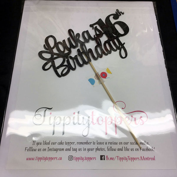 Sixteen birthday cake topper