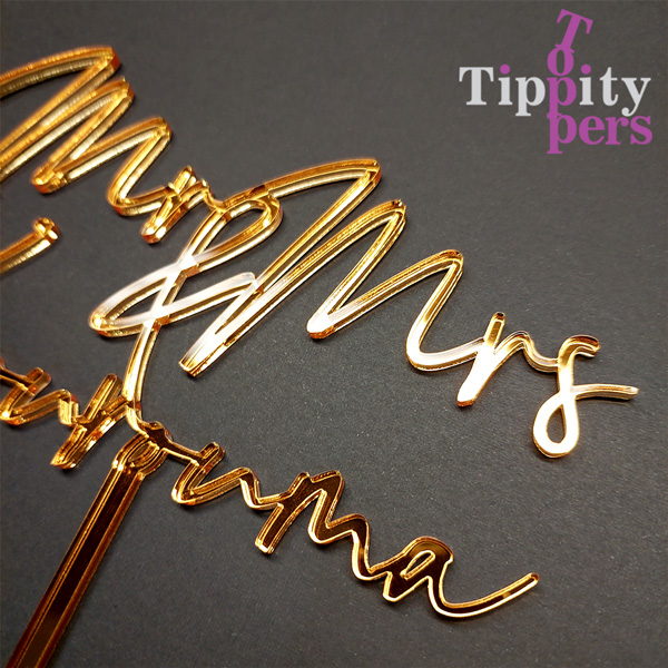 Cake topper de mariage Mr&Mrs personnalise
