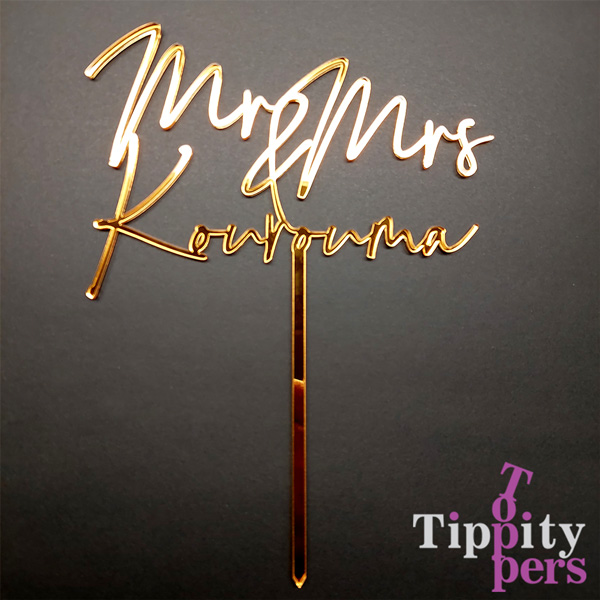 Cake topper de mariage en acrylique personnalisé
