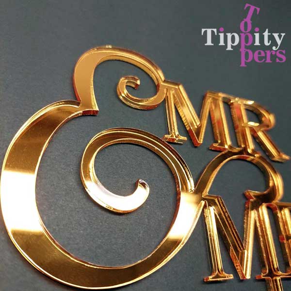 Personalized Mr&Mrs acrylic wedding cake topper