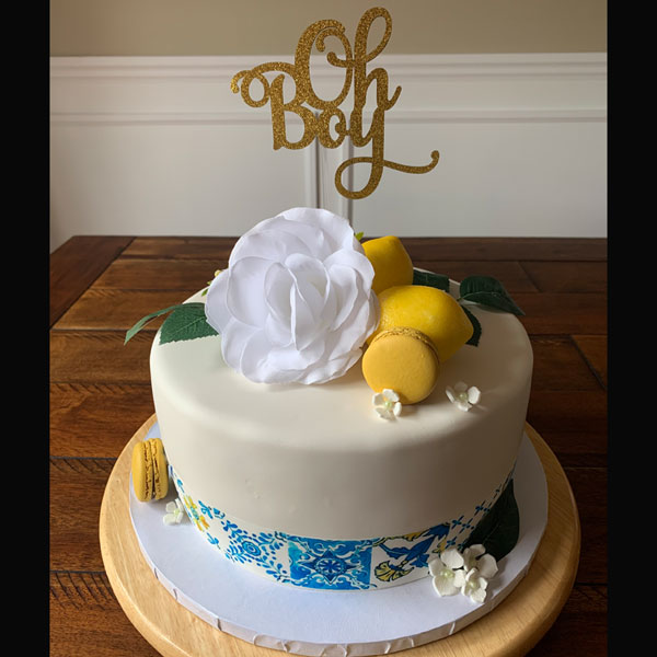 Oh Boy Baby shower glitter cake topper
