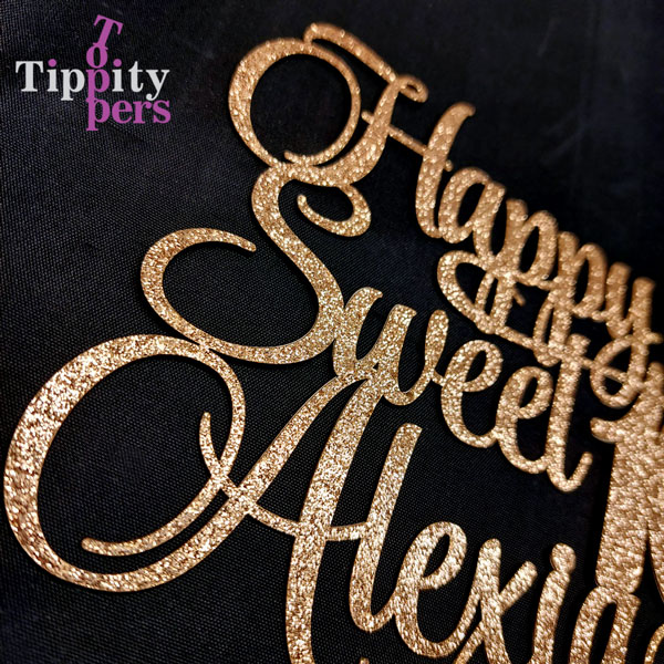 Joyeux Sweet Sixteen Cake Topper personnalisé