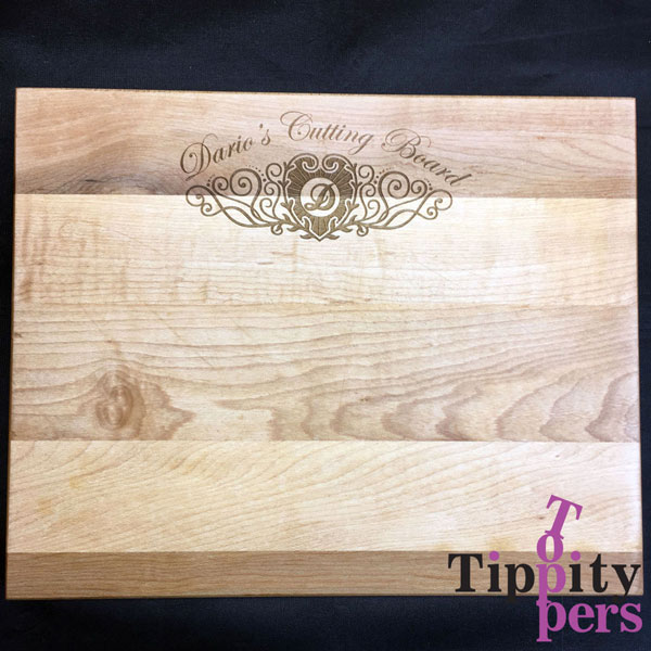Personalized Cutting Board with Laser Engraved Monogram and Name