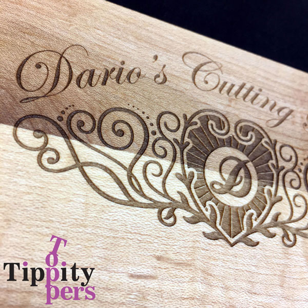 Laser engraved cutting board for housewarming gift