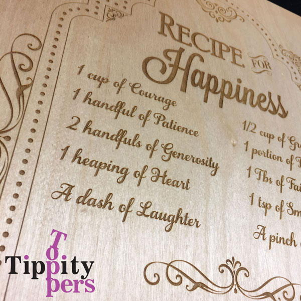Recipe for Happiness, rustic wood sign for housewarming gift