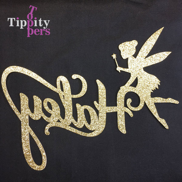 Tinker Bell cake toppper personalized with name