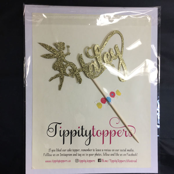 Personalized Tinker Bell cake toppper