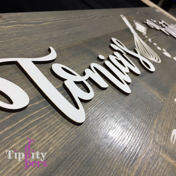 Laser cut personalized rustic wood sign for housewarming gift
