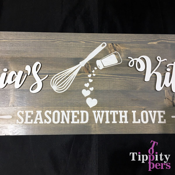 Laser cut personalized rustic wood sign for home decor