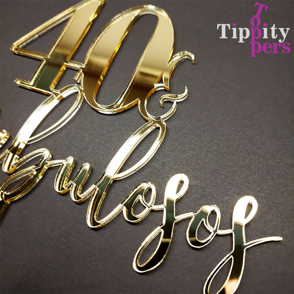 Cake Topper en acrylique Or Pour le anniversaire Personnalisé