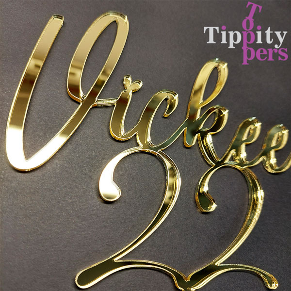 Acrylic Gold Cake topper for 22th Birthday