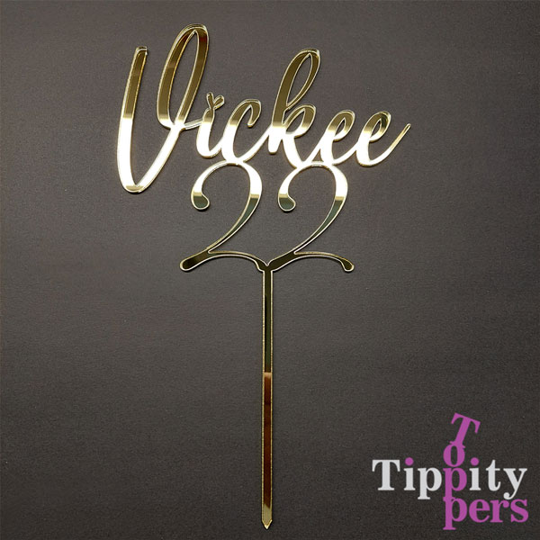 Custom Acrylic Cake topper for Birthday Personalized with Age
