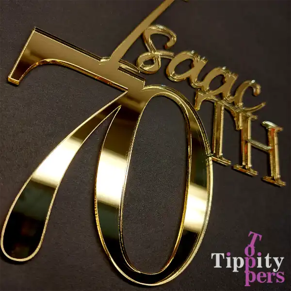 Cake Charm en acrylique 18K or Personnalisé pour Anniversaire