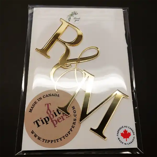Custom Acrylic Cake charm for wedding cake Personalized with spouses initials