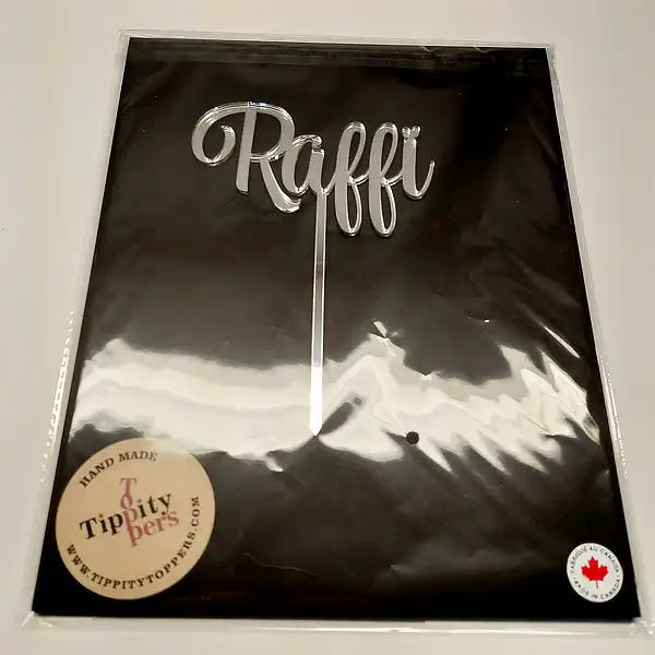 Custom Silver Mirror Baby Acrylic Cake Topper