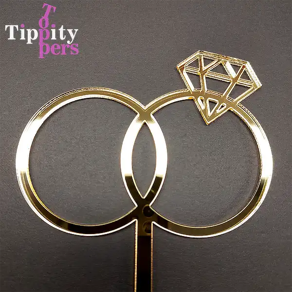 Cake topper de engagement personnalise decoupe au laser en acrylique