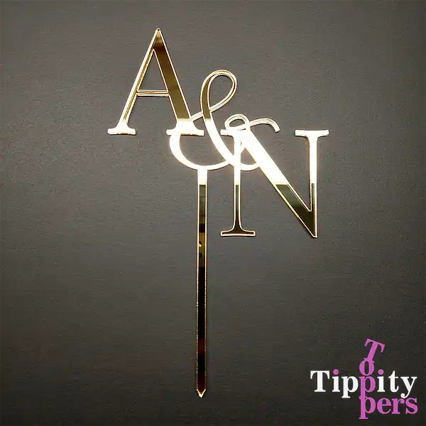 Acrylic Monogram wedding cake topper