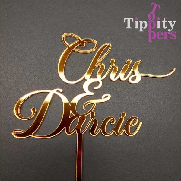 Cake topper de mariage personnalise decoupe au laser en acrylique