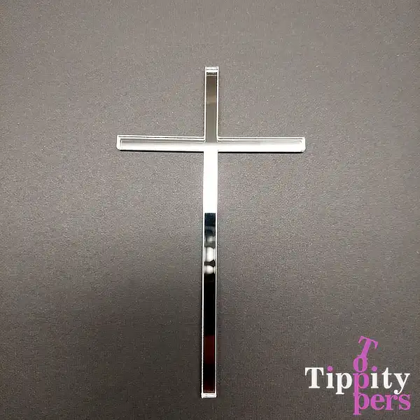 Cake charm croix en acrylique pour cérémonie religieux
