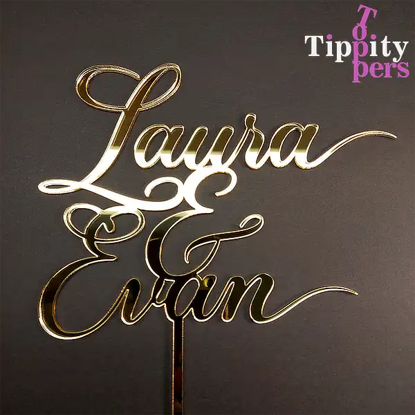 Personalized acrylic engagement cake topper