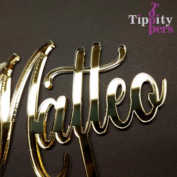 First Communion Cake Topper in acrylic gold