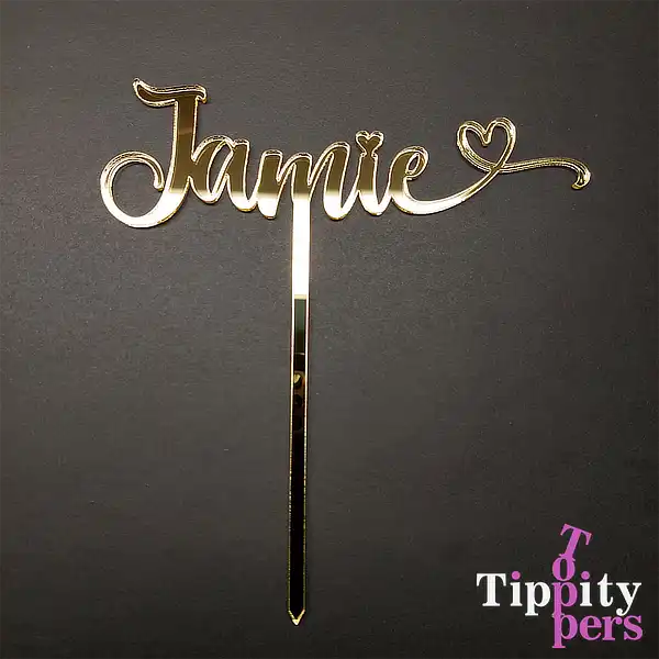 Cake Topper en acrylique 18K or Personnalisé
