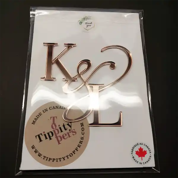 Custom Acrylic Cake charm for wedding cake Personalized with spouses initials
