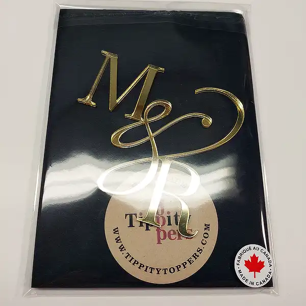 Custom Acrylic Cake charm for wedding cake Personalized with spouses initials