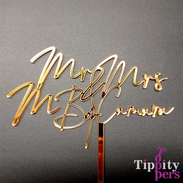 Cake topper de mariage en acrylique
