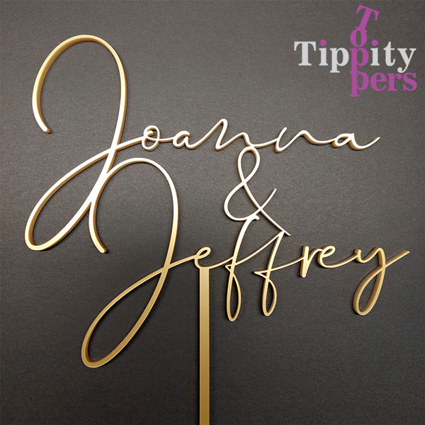 Personalized acrylic wedding cake topper
