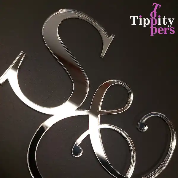 Acrylic Silver Cake charm for wedding cake