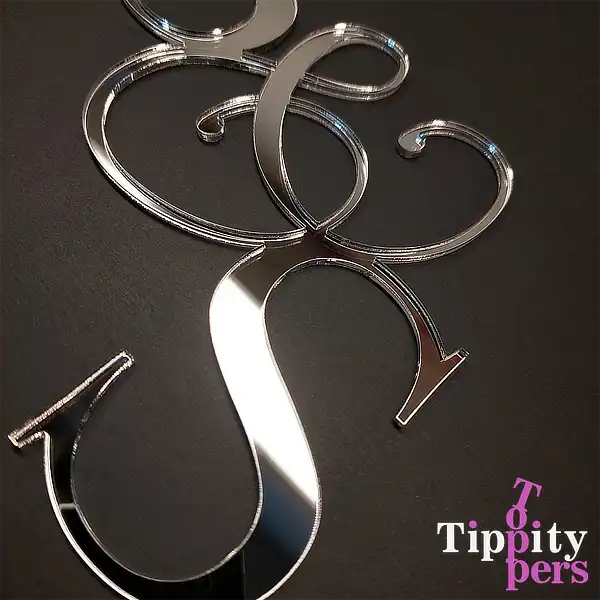 Acrylic Silver Cake charm for with initials